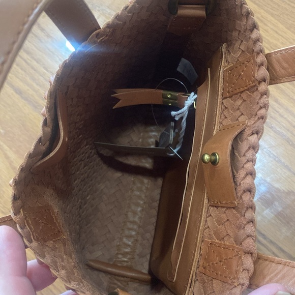 Madewell Small Transport Bag Woven Burnished Caramel Leather - Picture 3 of 8